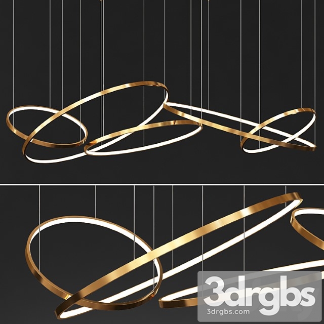 Gold ring chandelier 3 3dsmax Download