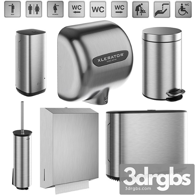 Accessories For Public Toilets Set 151 Part 1 3dsmax Download - thumbnail 1