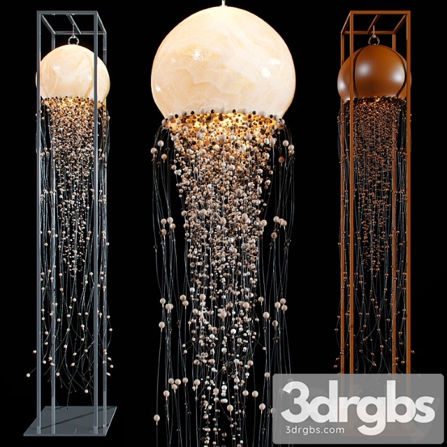 Chandelier and Floor Lamp Jellyfish 3dsmax Download - thumbnail 1