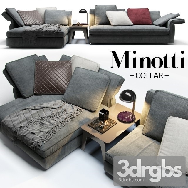 Minotti Collar Alfed Sofa 3dsmax Download - thumbnail 1