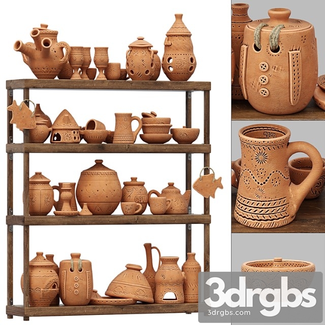 Dishes Clay N21 Dishes from Iz Glina 21 3dsmax Download - thumbnail 1