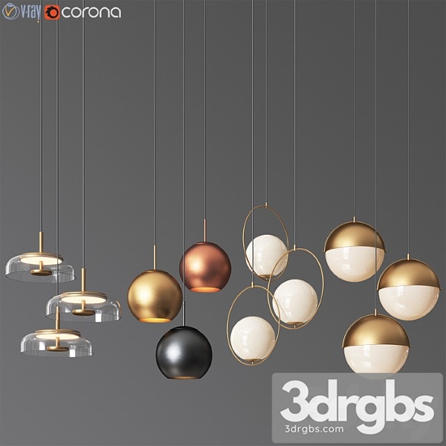 Ceiling light collection 4 – 4 type 3dsmax Download - thumbnail 1