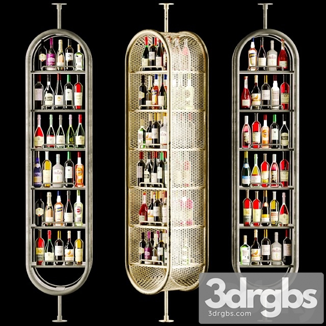 Modern rack in a restaurant with alcohol 3dsmax Download - thumbnail 1