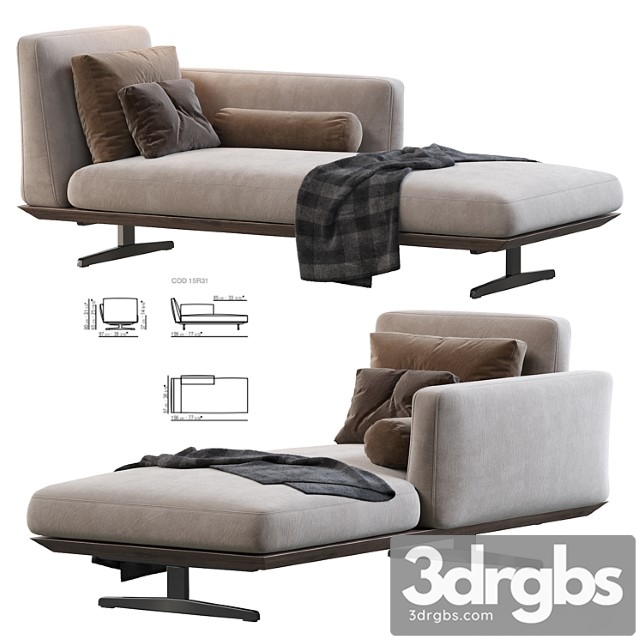 Evergreen chaise longue 2 3dsmax Download - thumbnail 1
