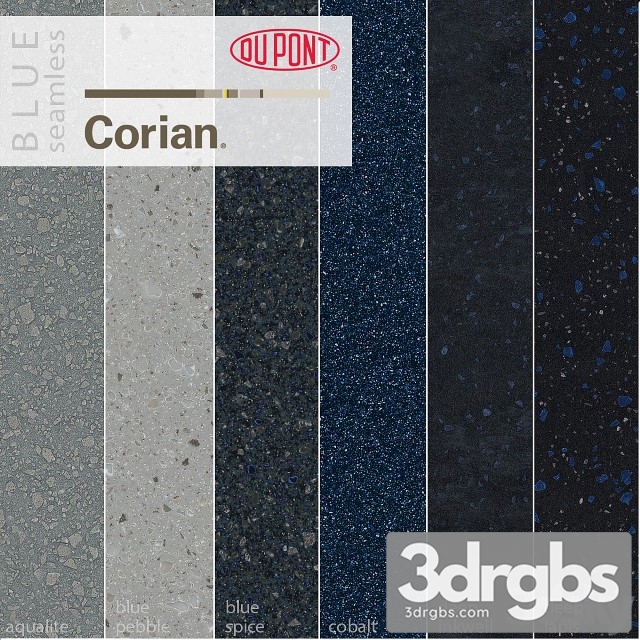 Dupont Corian Kitchen Countertops Blue 1 3dsmax Download - thumbnail 1