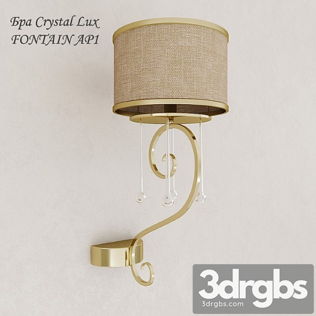 Sconce crystal lux fontain ap1 3dsmax Download - thumbnail 1
