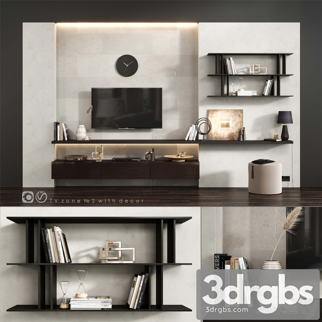 TV Zone 2 With Decor 3dsmax Download - thumbnail 1