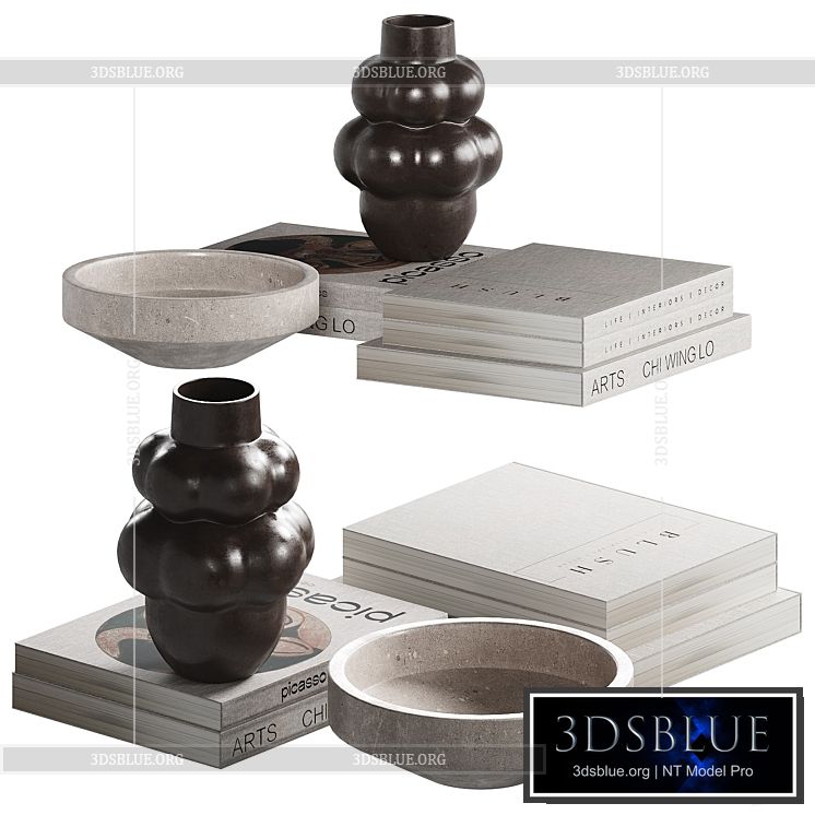Decorative coffee table set 15 3DS Max - thumbnail 3