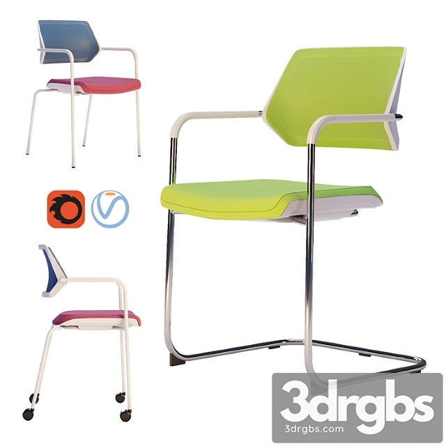 Steelcase – office chair qivi set1 2 3dsmax Download - thumbnail 1