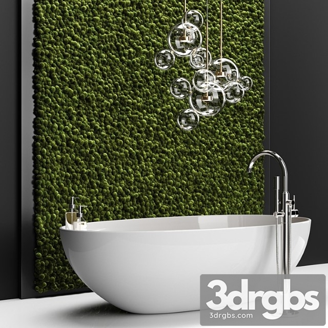 Bathroom Set With Moss 3dsmax Download - thumbnail 1
