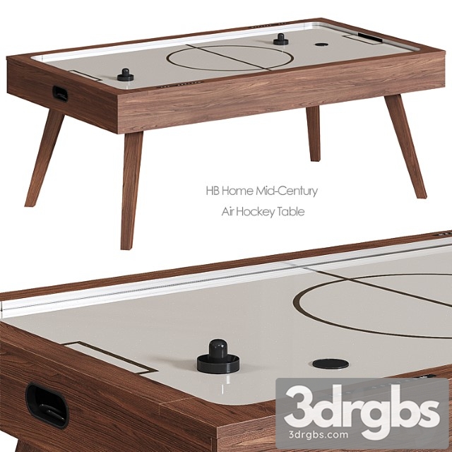 Hb home mid-century air hockey table west elm 3dsmax Download - thumbnail 1