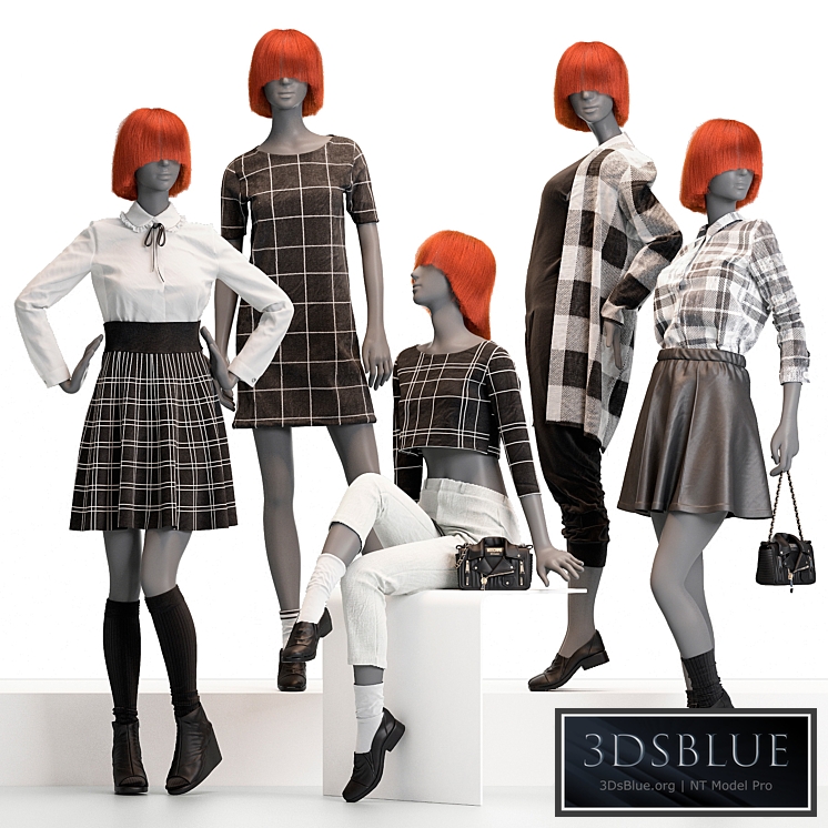 Female mannequins with clothes 3DS Max - thumbnail 3