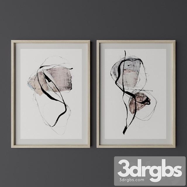 Set of the paintings 5 3dsmax Download - thumbnail 1