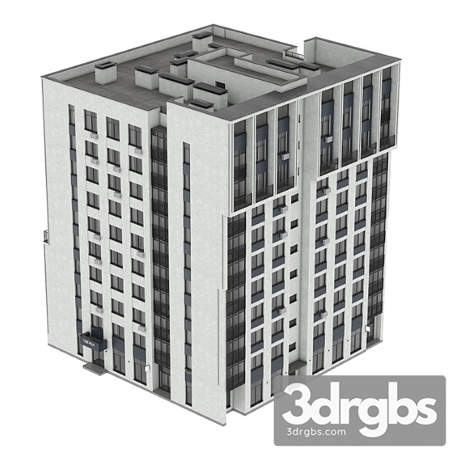 Residential Building 63 3dsmax Download - thumbnail 1
