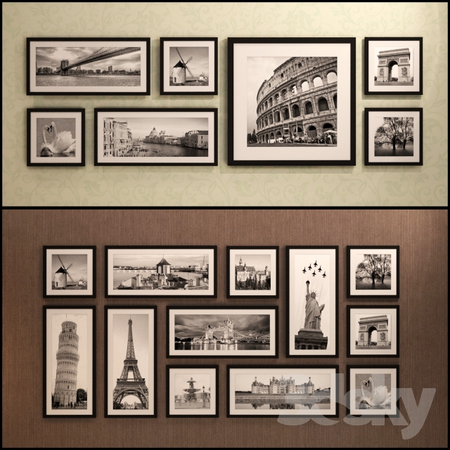 The picture in the frame: 20 pieces – 5 combinations (a collection of 15) Picture Frame 3DS Max - thumbnail 3
