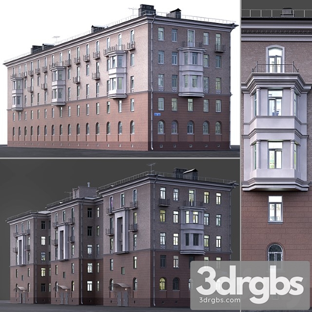 Stalinka Residential House 3dsmax Download - thumbnail 1
