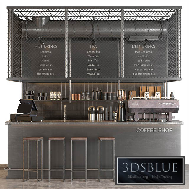 industrial coffee shop 2 3DS Max - thumbnail 3