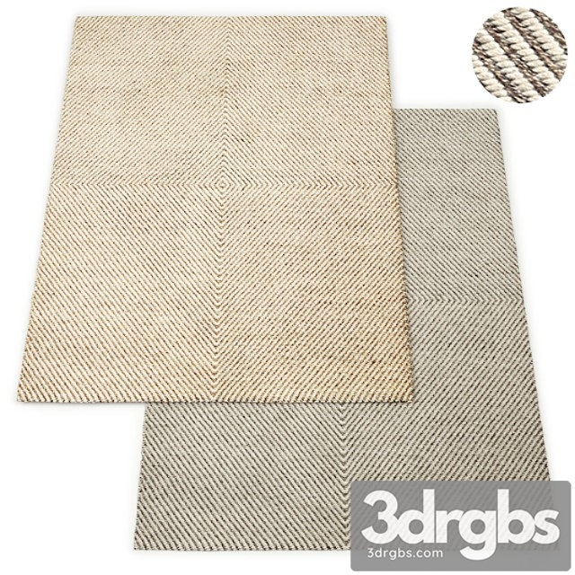 Axiom handwoven wool flatweave rug rh collection 3dsmax Download - thumbnail 1