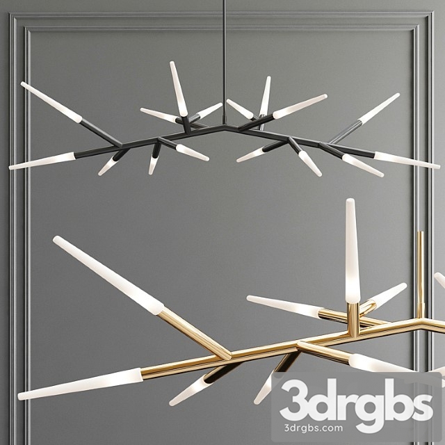 Contemporary multi tube led chandelier 3dsmax Download - thumbnail 1