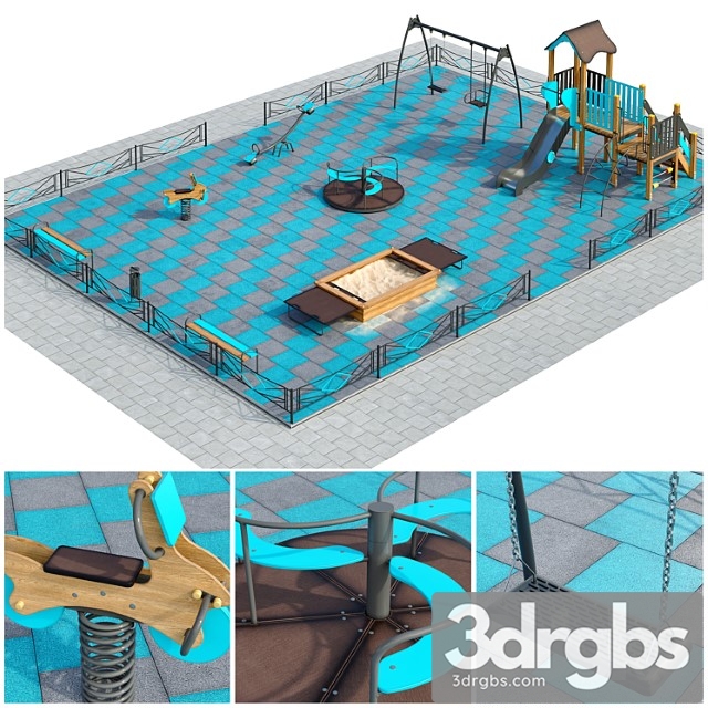 Stylish turquoise playground playground 3dsmax Download - thumbnail 1