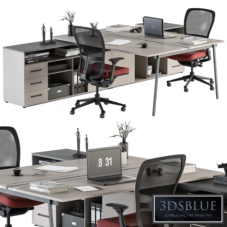 employee Set – Office Furniture 244 3DS Max - thumbnail 3