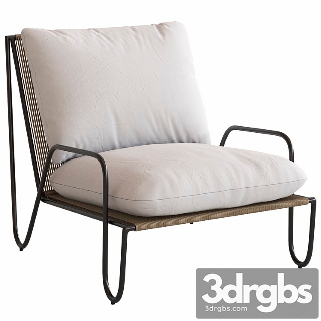 Coco Republic Shore Outdoor Lounge Chair 3dsmax Download - thumbnail 1