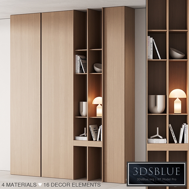 175 cabinet furniture 05 modern cupboard with decor 02 3DS Max - thumbnail 3