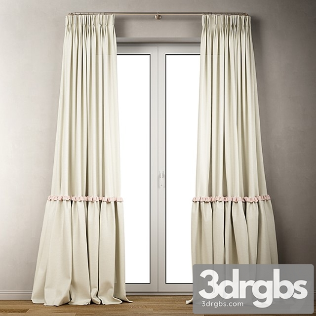 curly curtains with ruffles 3dsmax Download - thumbnail 1