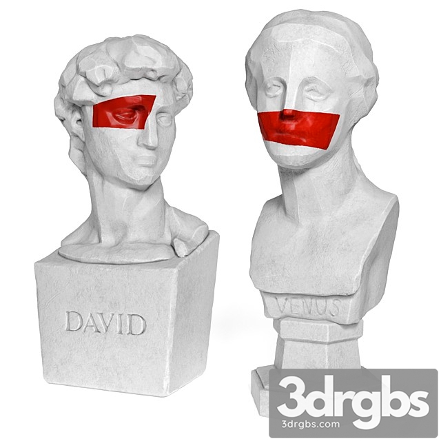 Venus and David Edges Bust 3dsmax Download - thumbnail 1