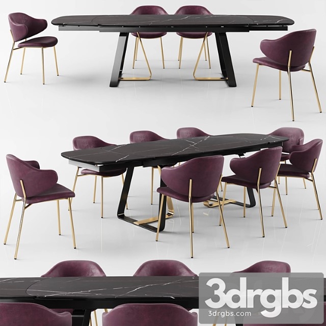 Calligaris sunshine tavalo table Holly chair 2 3dsmax Download - thumbnail 1