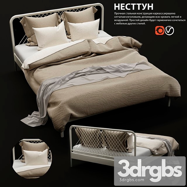 Bed Ikea Nesttun 10 3dsmax Download - thumbnail 1