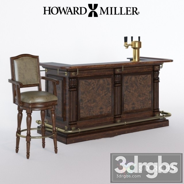 Howard Miller Bar Counter Stool 3dsmax Download - thumbnail 1