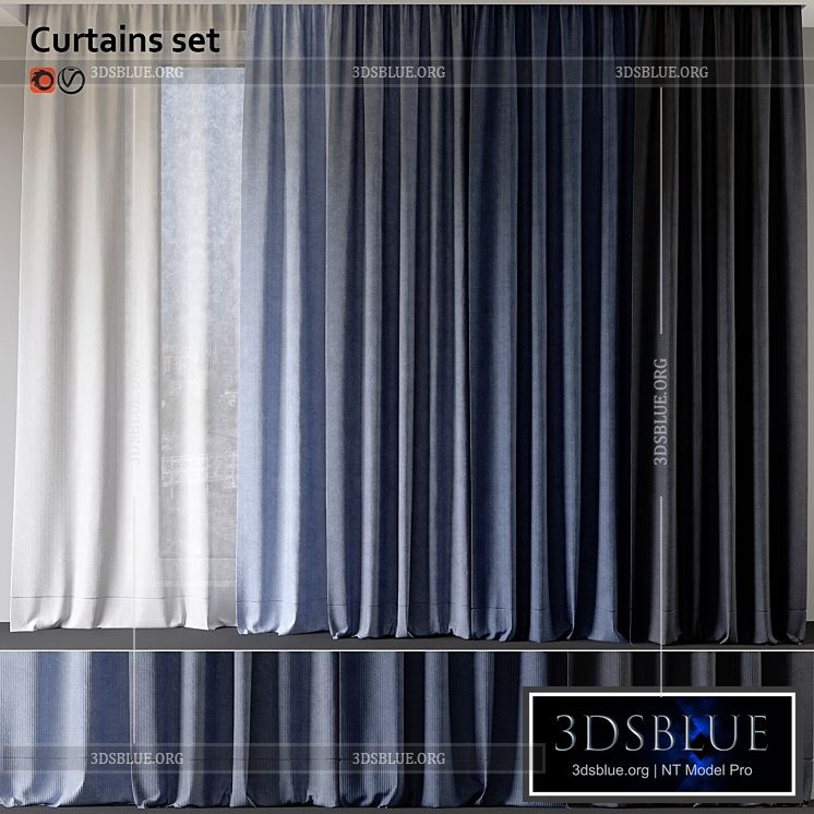 Curtain Set 3DS Max - thumbnail 3