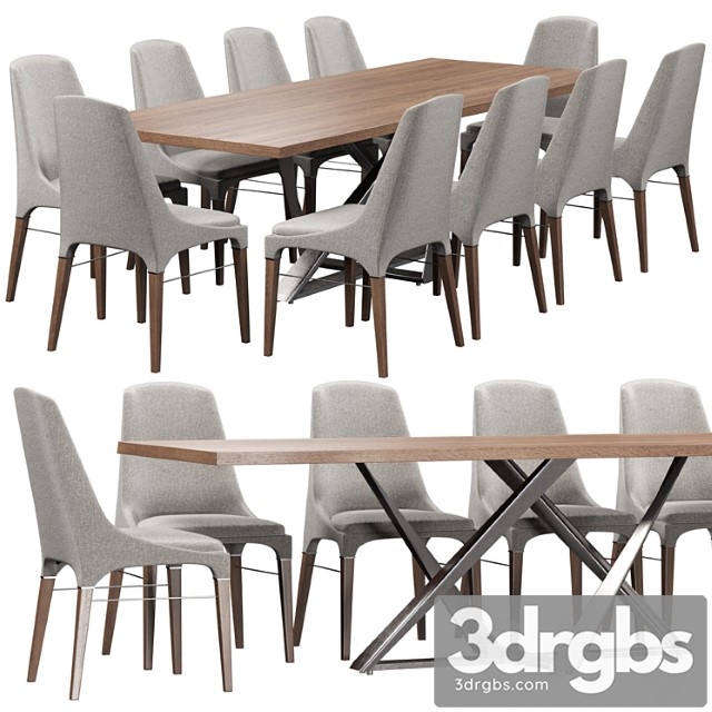 Bontempi kelly chair and millennium table 2 3dsmax Download - thumbnail 1