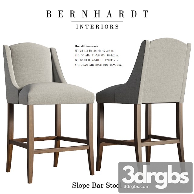 Slope bar stool – bernhardt 2 3dsmax Download - thumbnail 1