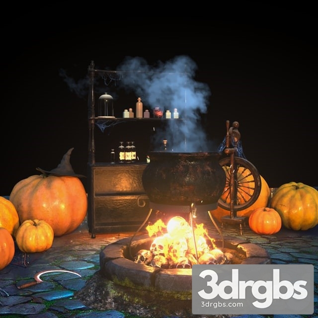 Halloween Decor Set Competition 3dsmax Download - thumbnail 1