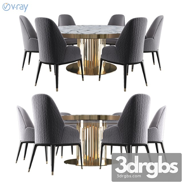Charisma Collection Round Table With Marble Top 3dsmax Download - thumbnail 1