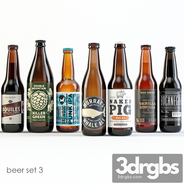 Bottles of beer 3 3dsmax Download - thumbnail 1