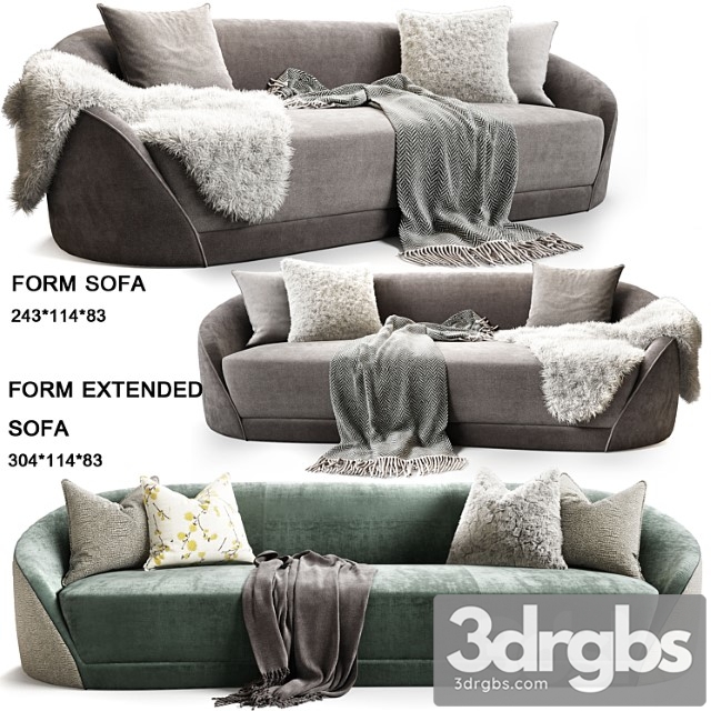 Baker Form Sofa 3dsmax Download - thumbnail 1