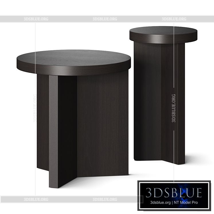 Pottery Barn Folsom Side Tables 3DS Max - thumbnail 3