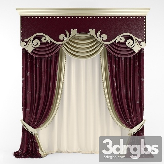 Classic Red Curtain 3dsmax Download - thumbnail 1