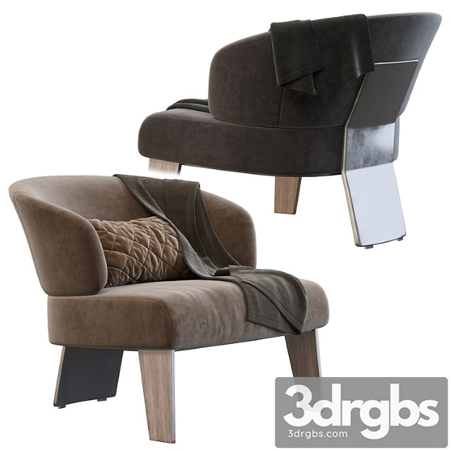 Reeves large armchair by minotti 3dsmax Download - thumbnail 1