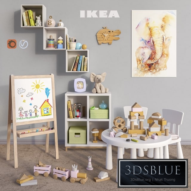 Modular furniture IKEA accessories decor and toys set 5 3DS Max - thumbnail 3