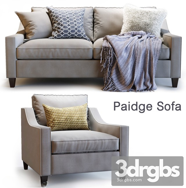 Paidge Sofa Leather 3dsmax Download - thumbnail 1