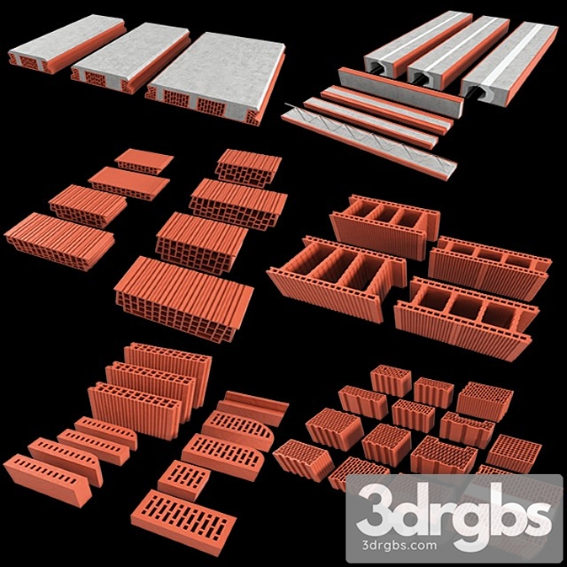 Set of Ceramic Blocks Phoroterm 3dsmax Download - thumbnail 1