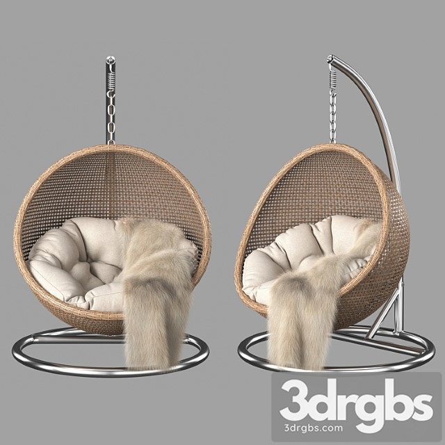 Rattan hanging chair 3dsmax Download - thumbnail 1