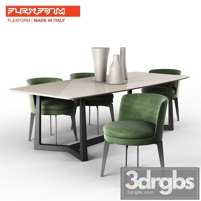 Flexform Table and Chair 3dsmax Download - thumbnail 1
