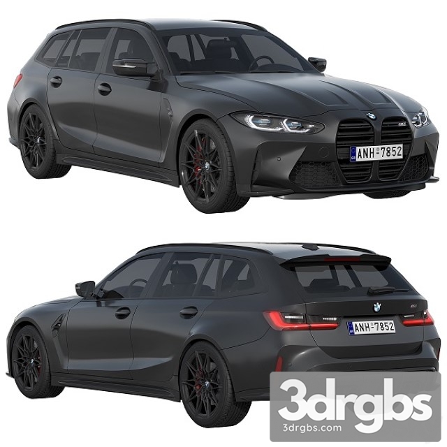 BMW M3 Competition Touring 2022 3dsmax Download - thumbnail 1