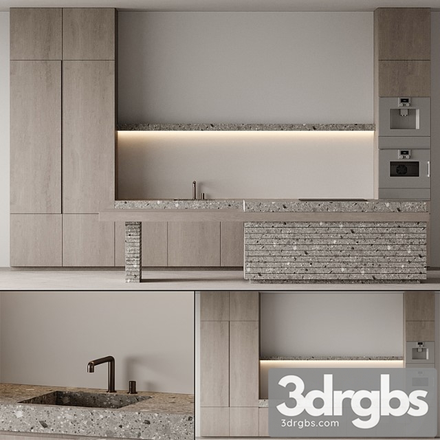 Kitchen With Island 003 3dsmax Download - thumbnail 1