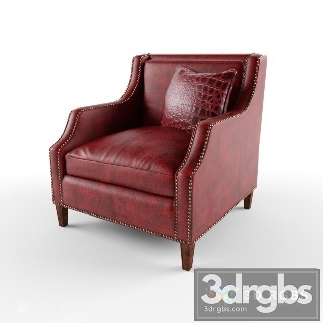 Leather Brown Arm Chair 3dsmax Download - thumbnail 1